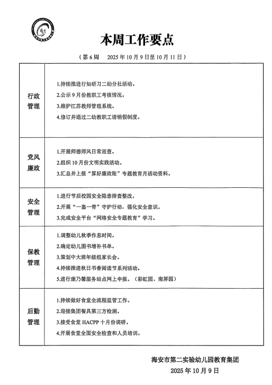 第六周工作要点